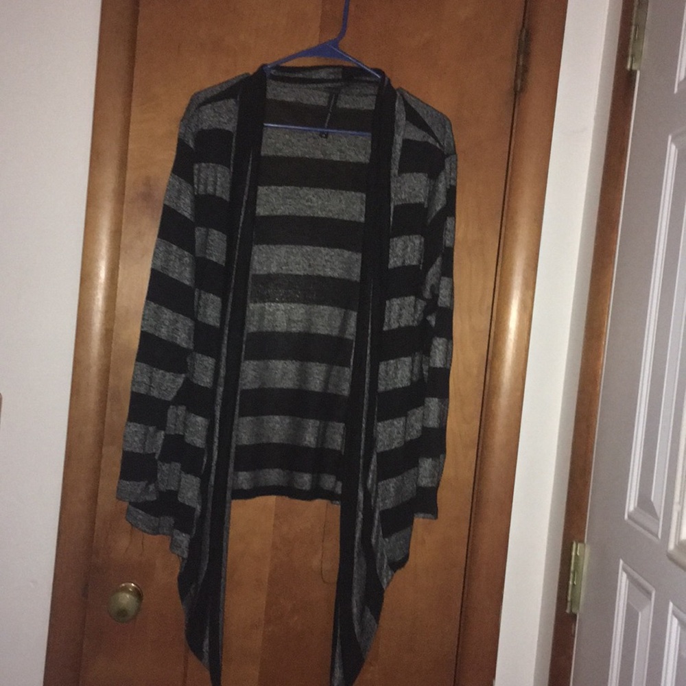 Black and Gray Striped Sweater